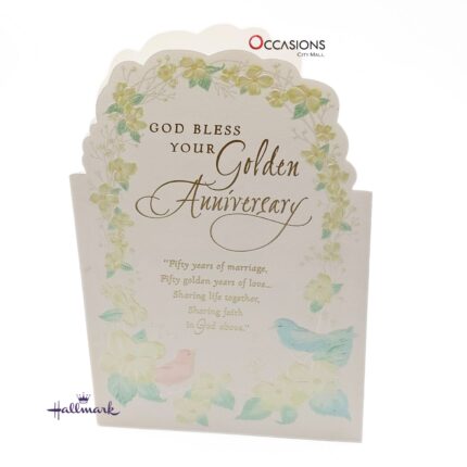 Faith-Inspired 50th Anniversary Greeting Card Card Size: 20.3 x 14.1 cm Faith-Inspired Hallmark 50th Wedding Anniversary Greeting Card Greeting Cards Same Day Delivery in Amman Jordan This beautifully crafted Hallmark card is a touching tribute to 50 years of marriage built on love and faith. With soft floral artwork, gentle colors, and a message honoring God’s guidance, it’s a heartfelt choice for a golden anniversary. Order online now from the best gift shop in Amman. We offer greeting cards delivery and same day delivery in Amman, Jordan. Order greeting cards online in Amman Jordan and share your prayers on their special day!