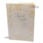 25th Anniversary Card For Special Couple Card Size: 20.5 x 14.1 cm Elegant Silver Anniversary Hallmark Greeting Card Greeting Cards Same Day Delivery in Amman Jordan This classic Hallmark card is perfect for a special couple celebrating their 25th wedding anniversary. With embossed floral details and heartfelt words, it's the ideal way to honor a love that stood the test of time. Order online today from the best gift shop in Amman. We offer greeting cards delivery and same day delivery across Amman, Jordan.