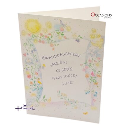 Floral Granddaughter's Birthday Greeting Card Card Size: 17.6 x 12.2 cm Beautiful Hallmark Granddaughter's Birthday Greeting Card Order greeting cards online in Amman Jordan This beautiful Hallmark card reminds your granddaughter how truly special she is. With a touching message and lovely design, it’s perfect for sharing birthday prayers and love. Order greeting cards online in Amman Jordan and enjoy same day delivery from the best gift shop in Amman. Our Hallmark greeting cards offer the perfect way to celebrate your loved ones with fast greeting cards delivery.