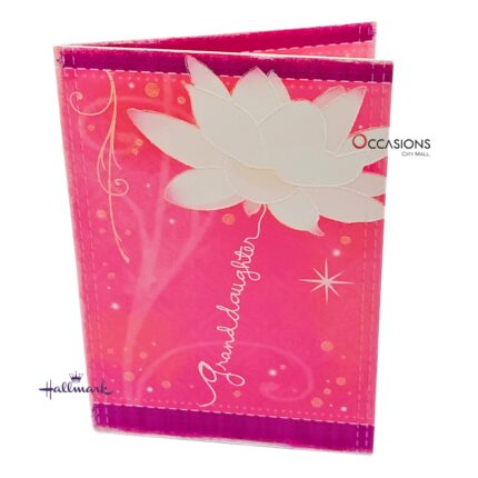 Magical Granddaughter's Birthday Greeting Card Card Size: 17.5 x 12.2 cm Lotus Flower Hallmark Granddaughter's Birthday Greeting Card Order greeting cards online in Amman Jordan This vibrant pink Hallmark card shines with butterflies, flowers, and sweet words. It celebrates the magic your granddaughter brings into your life with a touching birthday message. Order greeting cards online in Amman Jordan with same day delivery from the best gift shop in Amman. Our Hallmark greeting cards come with fast and reliable greeting cards delivery to brighten her special day.