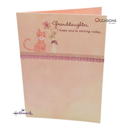 Pink Granddaughter's Birthday Greeting Card Card Size: 17.2 x 11.9 cm Cat & Flowers Design Hallmark Granddaughter's Birthday Greeting Card Order greeting cards online in Amman Jordan This cute Hallmark card features a gentle pink design with a cat and flowers, perfect for sharing warmth and love. The heartfelt message reminds your granddaughter how loved she truly is. Order greeting cards online in Amman Jordan and enjoy greeting cards delivery with same day service from the best gift shop in Amman. Choose Hallmark greeting cards to make every birthday extra special.