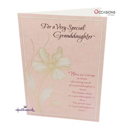 Flower Granddaughter Birthday Greeting Card Card Size: 20.4 x 14.1 cm Graceful Hallmark Granddaughter's Birthday Greeting Card Order greeting cards online in Amman Jordan This graceful Hallmark card features a delicate floral design and heartfelt words that express pride, love, and warm birthday wishes. Perfect for letting your granddaughter know how much she’s loved. Order greeting cards online in Amman Jordan with same day delivery from the best gift shop in Amman. Get fast greeting cards delivery with every Hallmark greeting card.