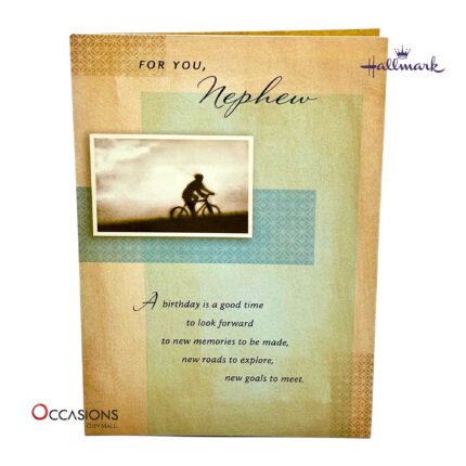 Nephew's Birthday Greeting Card Size Card: 20.4 x 14.1 cm  Heartfelt Hallmark Nephew's Birthday Greeting Card Order Online with Same Day Delivery in Amman This Hallmark birthday greeting card for your nephew is filled with warmth and encouragement. With a thoughtful message about dreams, success, and happiness, it's the perfect way to show your love. Order online from the best gift shop in Amman and enjoy greeting cards delivery with same day delivery in Jordan. Order greeting cards online in Amman Jordan and make his birthday truly memorable.