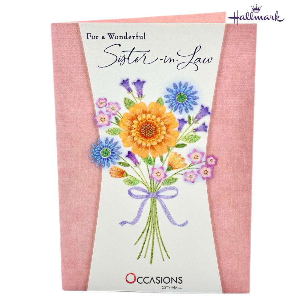 Wonderful Sister-In-law Greeting Card - Birthday Floral Bunch Birthday Greeting Card For Sister-In-Law Floral Bunch Hallmark Sister-In-Law Birthday Greeting Card Order Online with Same Day Delivery in Amman Show love and appreciation with this beautiful Sister-in-Law birthday card by Hallmark, featuring colorful flowers and a touching message straight from the heart. Celebrate your sister-in-law with the best greeting cards delivery in Amman, Jordan. We are proud to be the best gift shop in Amman, offering top Hallmark greeting cards for every occasion. Order online now and enjoy fast, same day delivery to make her birthday truly unforgettable.