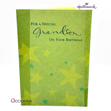 Stars Grandson Birthday Greeting Card Colorful Star Design Hallmark Grandson Birthday Greeting Card Order Online with Same Day Delivery in Amman Surprise your grandson with this charming Hallmark Birthday greeting card! Featuring a colorful star design and a heartfelt message, it's the perfect way to make his day extra special. Order online from the best gift shop in Amman, Jordan, and enjoy same day delivery with our fast greeting cards delivery service.