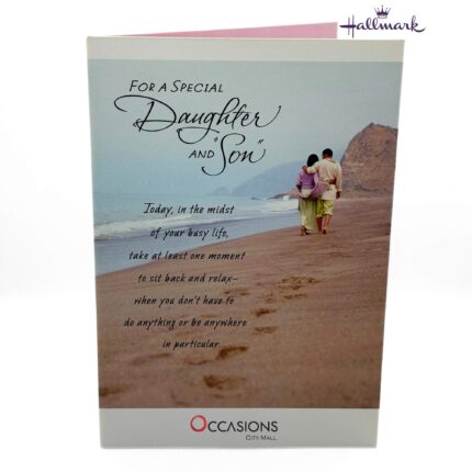 Anniversary Greeting Card for Daughter and Son-In-Law  Beautiful Hallmark Anniversary Greeting Card Designed For Sister & Brother-In-Law Greeting Cards Delivery in Amman Jordan This beautiful Hallmark anniversary card is perfect for a special daughter and son. Designed with warm wishes and heartfelt words, it reminds them to relax and reflect on their journey together. Order online today and enjoy greeting cards delivery with same day delivery from the best gift shop in Amman, Jordan.