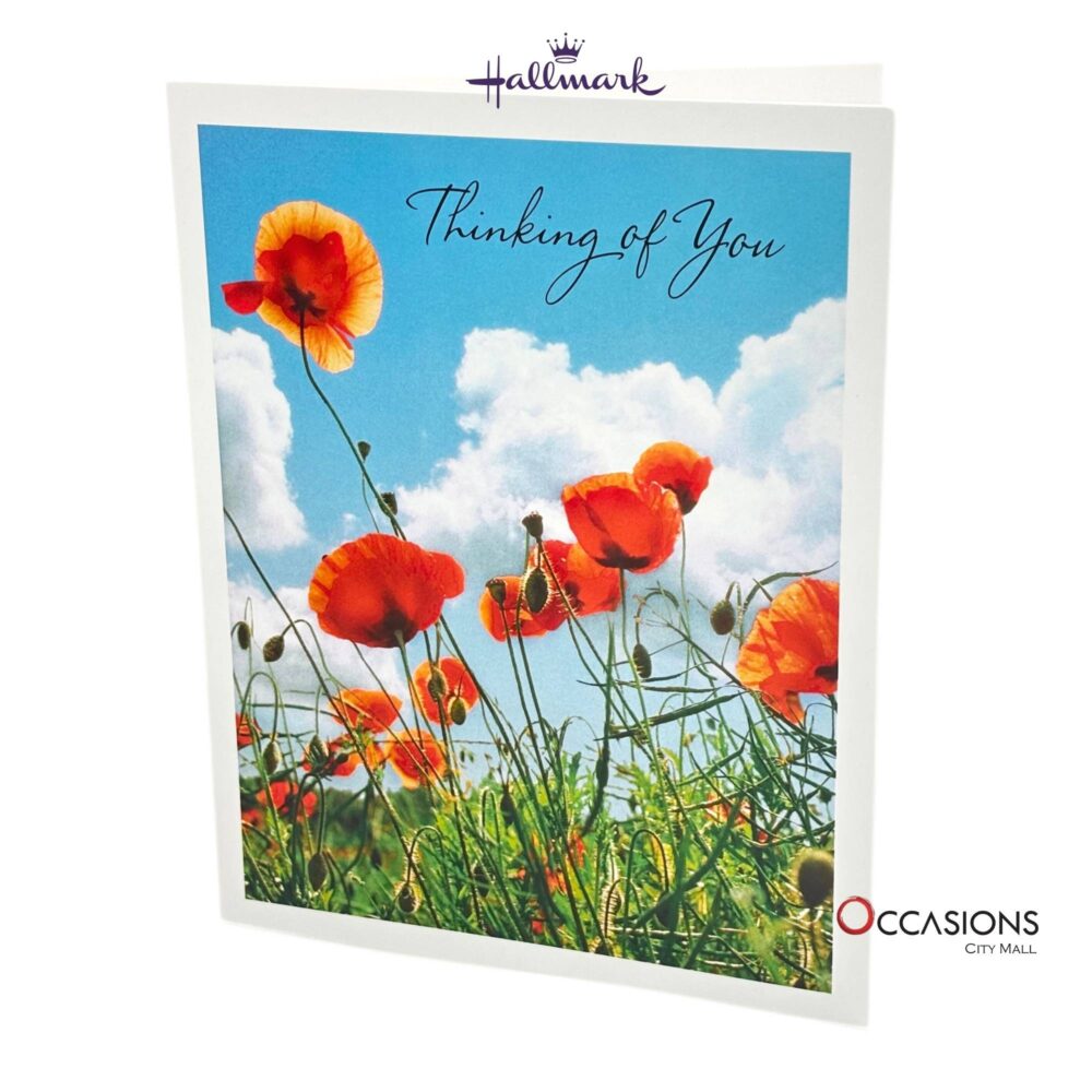 Floral "Thinking Of You" Sympathy Card "Thinking Of You" Hallmark Sympathy Greeting Card Same Day Greeting Cards Delivery in Amman This beautiful Hallmark card with vibrant flowers and a heartfelt message is perfect to lift someone's spirits. Order greeting cards online in Amman Jordan with same day delivery from the best gift shop in Amman. We offer greeting cards delivery across Jordan, making it easy to show you care. Trust Hallmark greeting cards for every special moment.