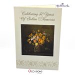 Celebrate 50 Years Anniversary Greeting Card Card Size: 20.4 x 14 cm Hallmark Golden Anniversary Card with Floral Art Greeting Cards Same Day Delivery in Amman Jordan Celebrate 50 beautiful years of love and memories with this elegant Hallmark card. Featuring classic floral artwork and warm, heartfelt wishes inside, it’s perfect for honoring a golden anniversary. Order online from the best gift shop in Amman. We provide greeting cards delivery and same day delivery anywhere in Amman, Jordan. Order greeting cards online in Amman Jordan and mark their golden anniversary with love!