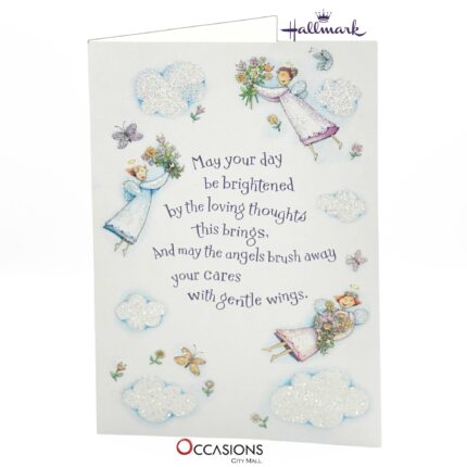 Angels & Clouds Sympathy Greeting Card Angels & Clouds Sympathy Greeting Card For Friends & Family Warm Hallmark Sympathy Greeting Card Same Day Greeting Cards Delivery in Amman Brighten someone’s day with this charming Hallmark Sympathy card, featuring angels, glitter clouds, and warm words. It’s perfect for sending love and prayers. Order greeting cards online in Amman Jordan from the best gift shop in Amman with greeting cards delivery and same day delivery service. Hallmark greeting cards always deliver comfort and care.