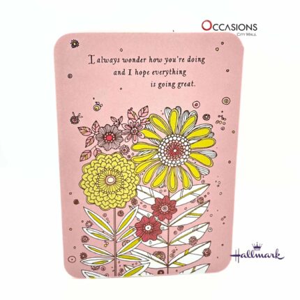 Colorful "Thinking Of You" Sympathy Card Colorful Hallmark Sympathy Greeting Card For Friends & Family Same Day Greeting Cards Delivery in Amman Brighten someone's day with this colorful Hallmark card, full of flowers and heartfelt words. Perfect for showing someone they’re in your thoughts. Order greeting cards online in Amman Jordan with same day delivery from the best gift shop in Amman. Enjoy fast greeting cards delivery with the trusted quality of Hallmark greeting cards.