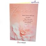 Peace Sympathy Greeting Card  Pink Rose Hallmark Sympathy Greeting Card Same Day Greeting Cards Delivery in Amman Share peace and healing with this beautiful Hallmark Sympathy card, featuring a soft floral design and inspiring words from John 14:27. Order greeting cards online in Amman Jordan from the best gift shop in Amman. We offer greeting cards delivery with same day delivery to help you send love and support. Trust Hallmark greeting cards for heartfelt moments.