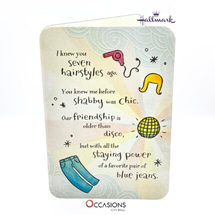 Funky Friendship Greeting Card Creative Hallmark Friendship Greeting Card Same Day Greeting Cards Delivery in Amman Celebrate a lifetime of friendship with this fun and heartfelt Friends greeting card by Hallmark. Perfect for old friends and unforgettable memories! Order online from the best gift shop in Amman with same day delivery. Our greeting cards delivery in Amman Jordan helps you stay close to your loved ones. Choose Hallmark greeting cards for timeless messages and quality designs.