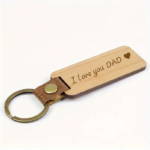 I Love You Dad Cherry Wood Key Chain