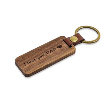 I Love You Dad Rosewood Key Chain