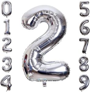 Silver Jumbo Number Balloon