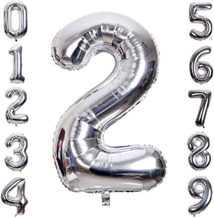 Silver Jumbo Number Balloon