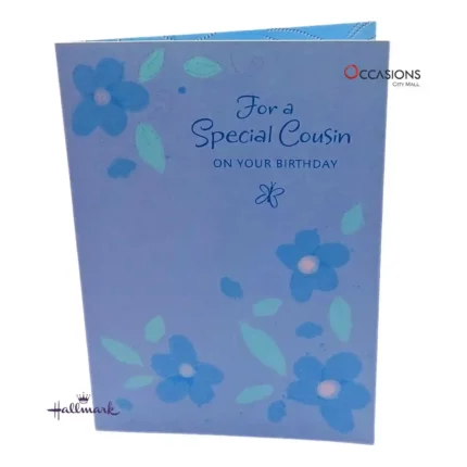 Special Cousin Blue Flowers Birthday Card - Hallmark