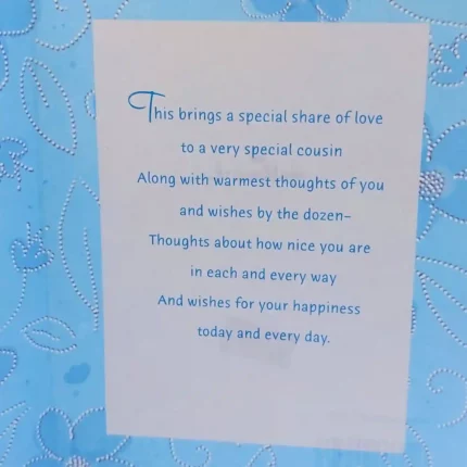Special Cousin Blue Flowers Birthday Card - Hallmark