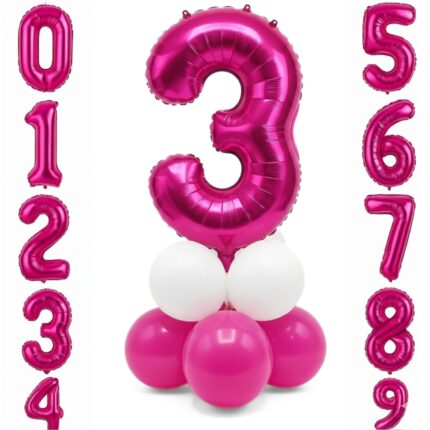 Fuchsia Number Balloons