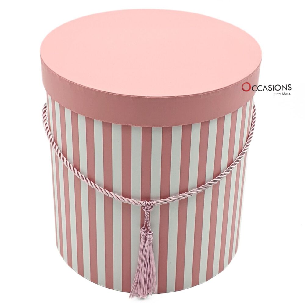 Cylinder Strips Box - Pink