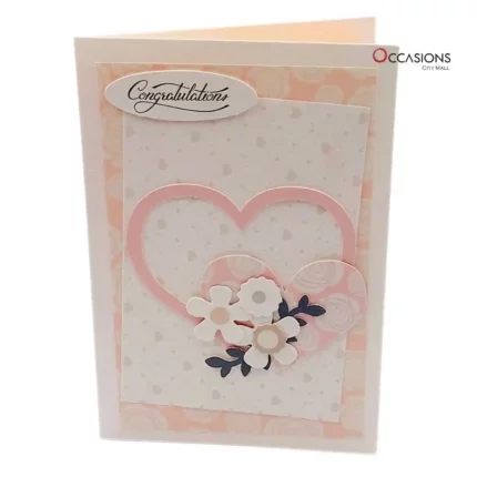 Floral Heart Wedding Card
