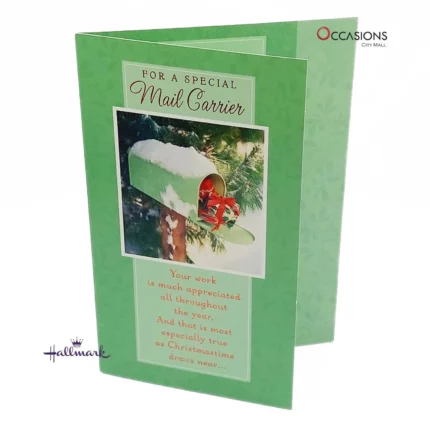 Green Mail Carrier Christmas Card