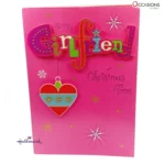 Pink Christmas Girlfriend Card