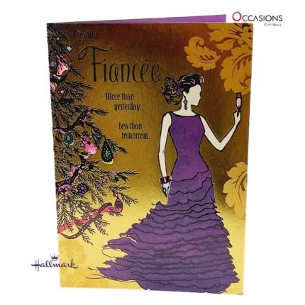 Elegant Fiancée Christmas Card