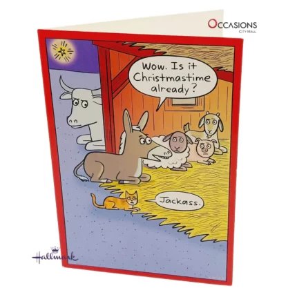 Funny Stable Christmas Card