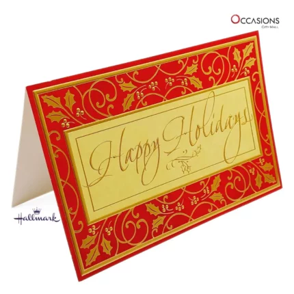 Golden Holiday Christmas Card