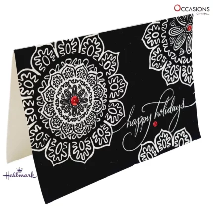 Black Mandala Christmas Card