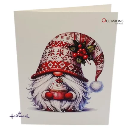 Cupcake Gnome Christmas Card