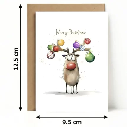 Reindeer Ornaments Christmas Card